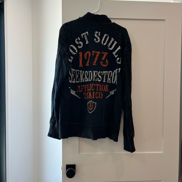 Affliction Black Zip Up Jacket - Picture 2 of 2